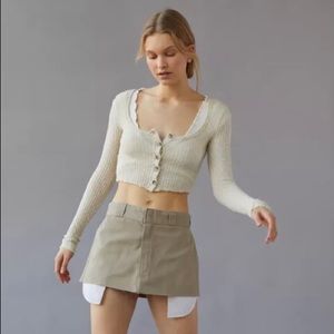 UO Ashton Ribbed Cropped Cardigan